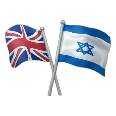 flag of israel and flag of England, waving together sticker