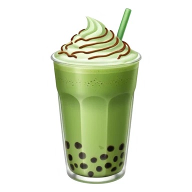matcha latte with boba and ice without sticks and add a lil coffee  sticker