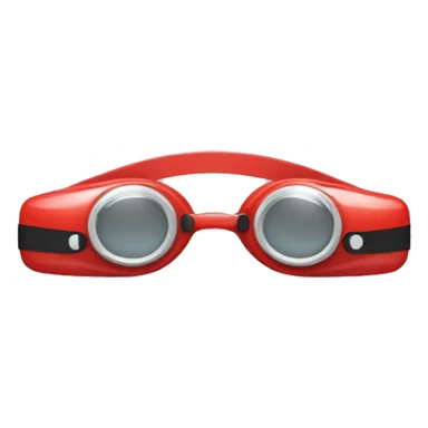 swimming goggles with red frame，cat-eye or spindle-like form sticker