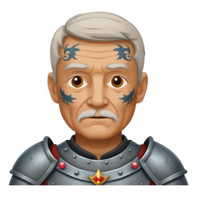 elderly tattooed knight sticker