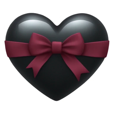 crystal black heart wrapped in a burgundy bow sticker