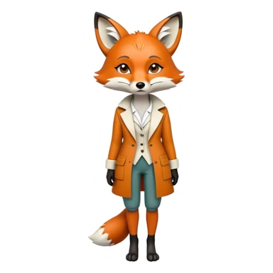 extremely sad crying anthropomorphised female fox in stylish outfit, no sunglasses, looking to the left, poor posture, full-body view sticker