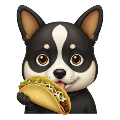 Un perro comiendo unos tacos bien sabrosones sticker