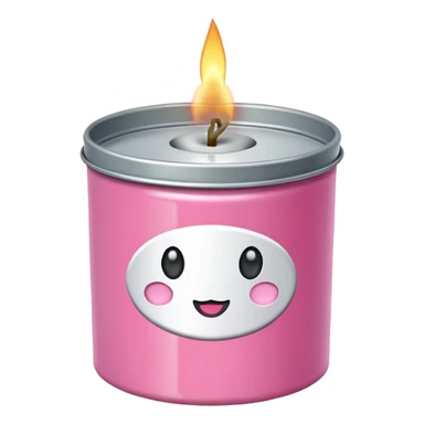 pink candle tin with label sticker