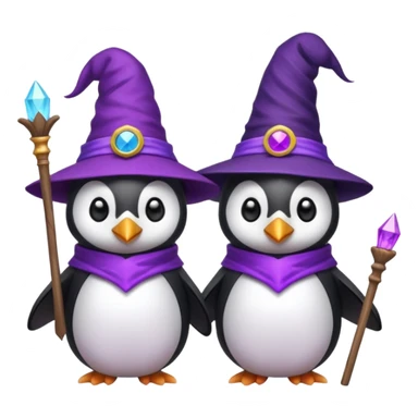 Creo uno de un pingüino mago con 2 cabezas sticker