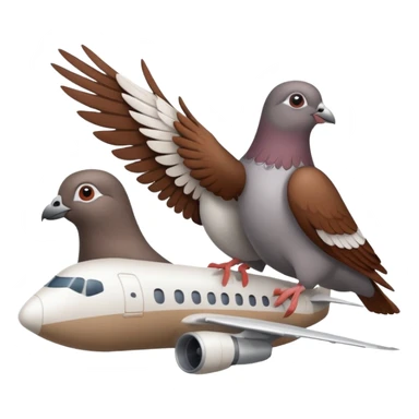 Pigeon and sparrow is riding in the plane B787 sticker