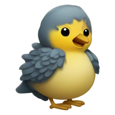 a keychain with a cute baby bird imprint on it  sticker