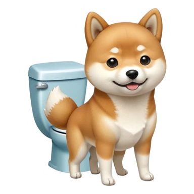 A Shiba Inu is going to the toilet sticker