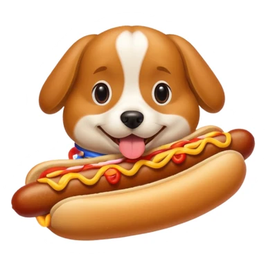 dog eating hotdog sticker