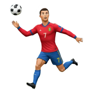 Ronaldo scoring a goal, stadium full of fans, dynamic action, vibrant colors sticker