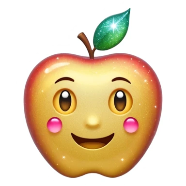 3D Apple-style emoji of fine, tiny glitter dust, sparkling brightly like magical dust. Small particles, glossy, smooth, soft shadows, white background.

 sticker