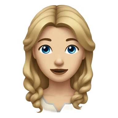 Femme cheveux châtain yeux bleus avec Husky beige dorer  sticker