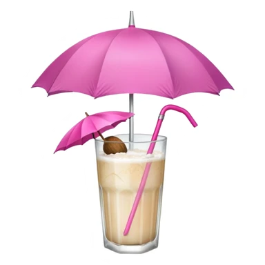 coconut drink with pink umbrella sticker