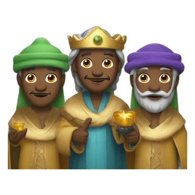 Three wise men christmas sticker