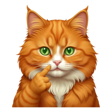 orange cat showing middle finger  sticker