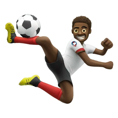 a footballer doing bicycle kick  sticker