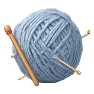 ball of yarn with knitting needles sticker