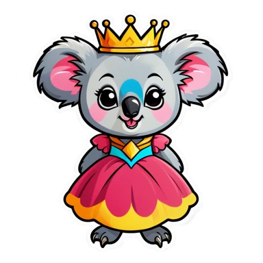 An angry koala princess sticker