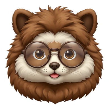 yuvarlak gözlüklü hayvan  sticker