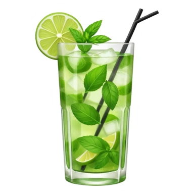 Make a mojito in she style of an emoji  sticker