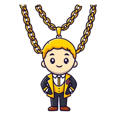 fancy dressed character with gold chain sticker