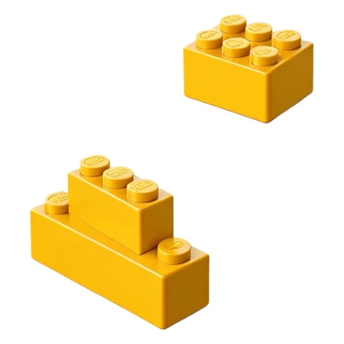 yellow LEGO brick, simple and iconic sticker