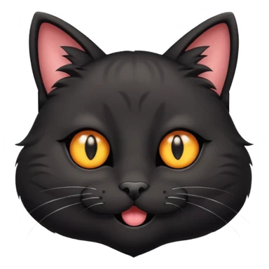 A black three-eyed cat with an eye in its forehead with a happy expression sticker