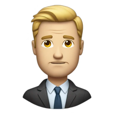 White Man HR-manager crossed arms angry sticker