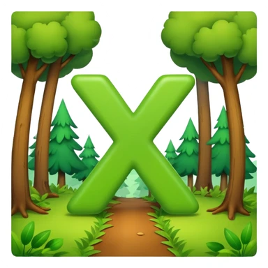 the letter X running around in the woods having an adventure sticker