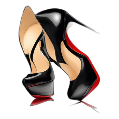 Louboutin Black patent Leather Lady Peep Toe Platform sticker