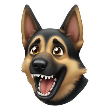 german shepherd shark attack sticker