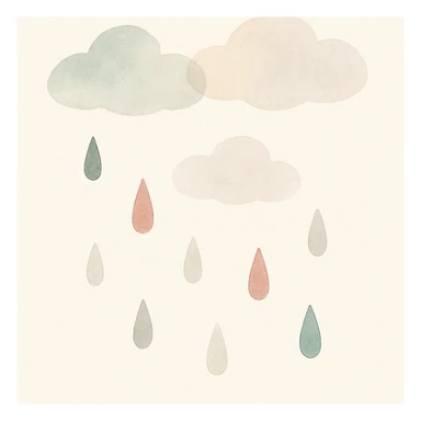 rain, watercolor art style sticker
