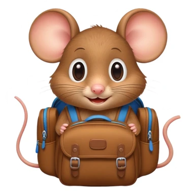 Mouse with a backpack pixar style sticker