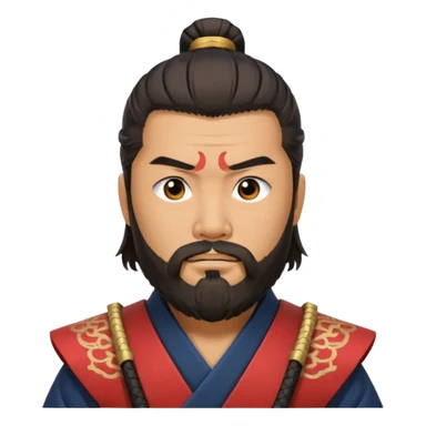 samurai with full beard sticker