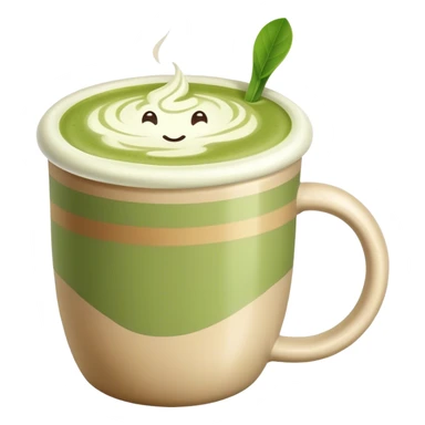 Matcha latte in beige colored mug sticker