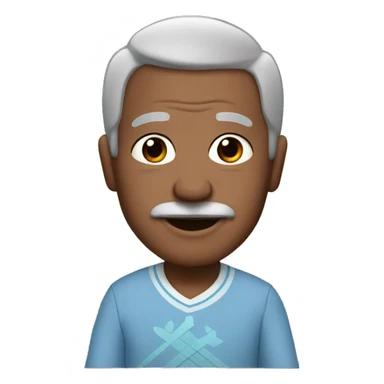 grandfather with black hair on top and grey hair on sides holding a baby and skiing sticker