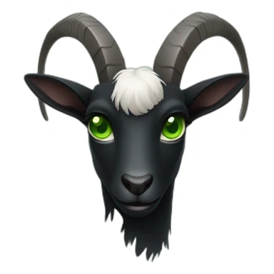black goat with green eyes sticker