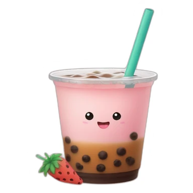 Chat qui boit un bubble tea sticker