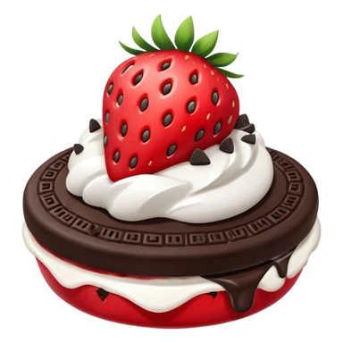 Frutilla con crema  y oreo  sticker