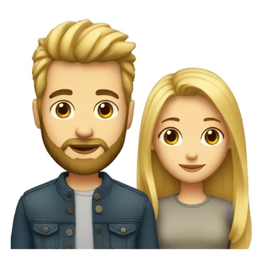 Blonde girl and boyfriend beard sticker