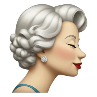 Elisabeth II Kiss peineta sticker
