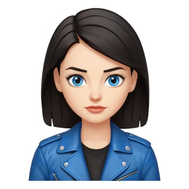 Sassy, cool and fun dark hair woman with blue eyes - raised brow + smirk sticker