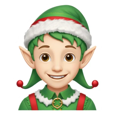 duende navideño con una sonrisa amplia y brackets en los dientes motivo odontologo sticker