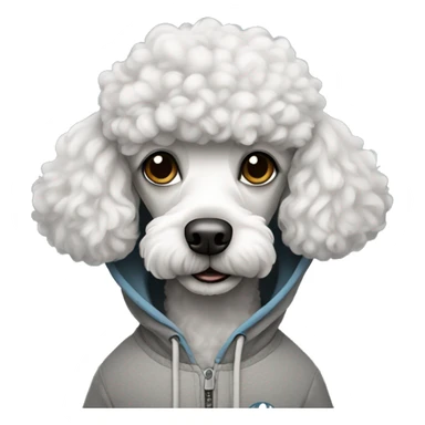 Poodle wearing a hoodie  sticker