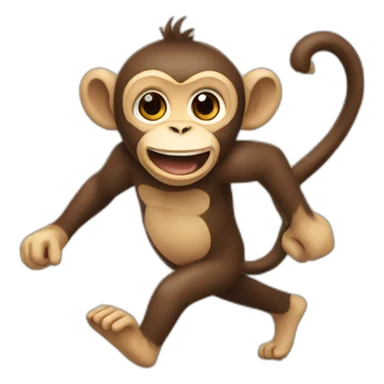 Monkey running towards with crank in hand sticker
