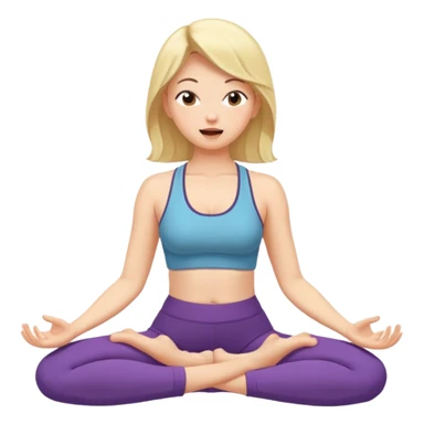 woman burping during yoga practice sticker