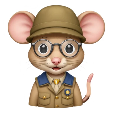 humaniod mice with a scout hat with glasses sticker