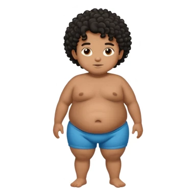 fat person emoji but make him brown skin and curly black hair make it a whole body image and the person is a boy who’s fat even fatter than this add belly rolls sticker