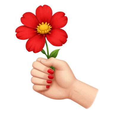 A hand grabbing a flower in fist sticker