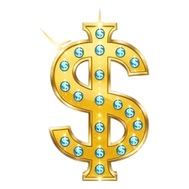 dollar sign with sparkles sticker